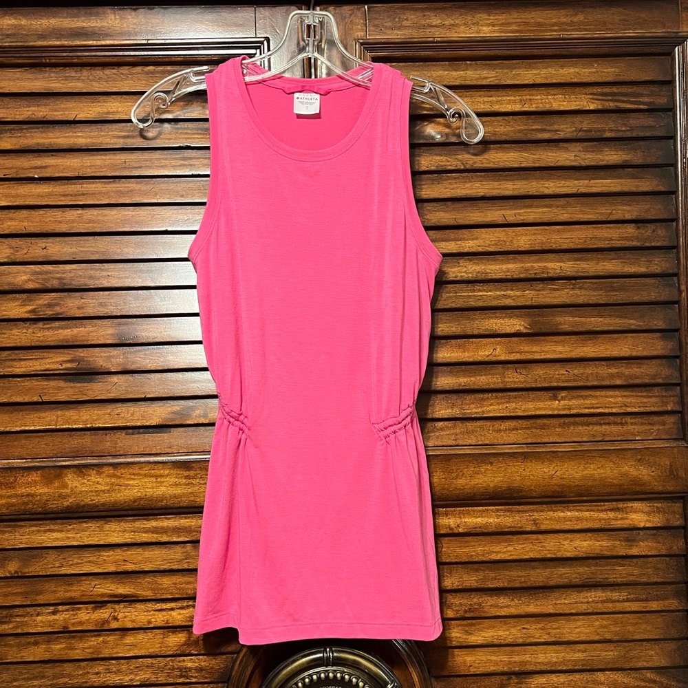 ATHLETA Air Out Cinch Tank Top Activewear, Flowy XS Pink